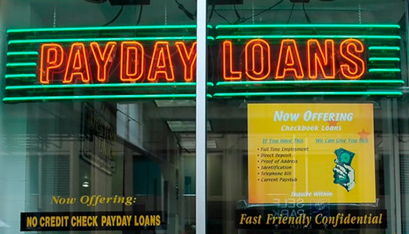The window of a payday loan store