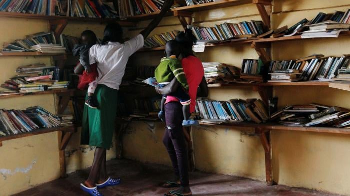 Young mothers at secondary school in Kenya