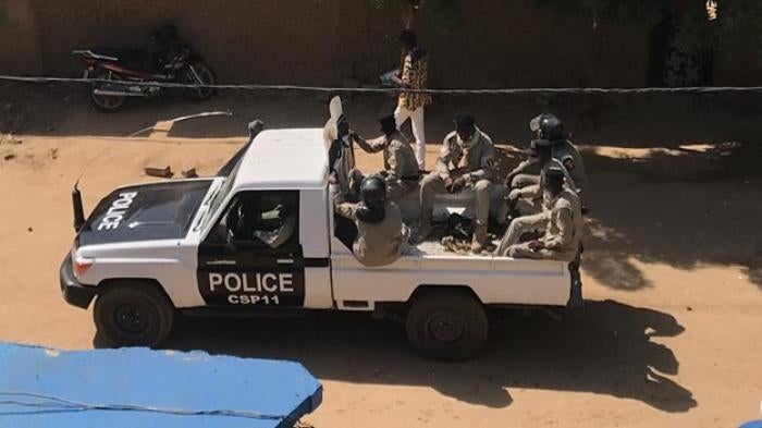 Chadian anti-riot police in the capital city, N’Djamena, during opposition-led protests on October 2, 2021