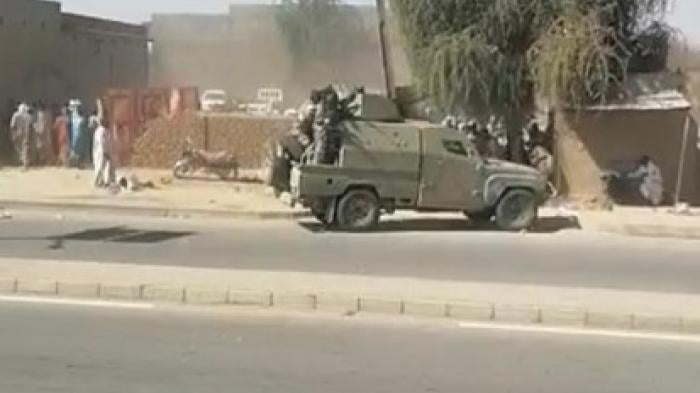 Screenshot from a January 25, 2022  video showing a military vehicle, in the city of Abéché, near the Tago Zagolocemetery where Chadian security forces indiscriminately opened fire against residents attending a burial ceremony. 