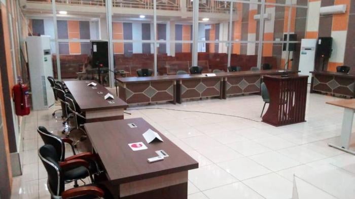 The SCC courtroom in Bangui, where the first trial for serious international crimes committed since 2003, is set to begin on April 19. 
