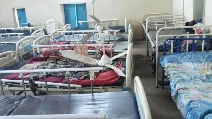 Damage to Babiker Nahar Pediatric Hospital in El Fasher, capital of North Darfur following an airstrike, May 11, 2024.