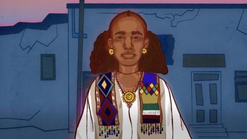 Drawing of woman from Tigray.