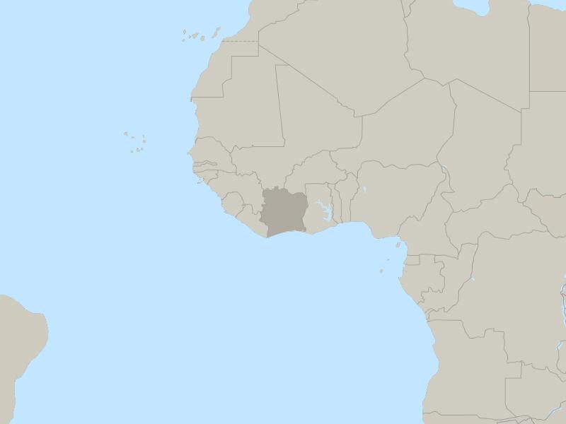 Cote d'Ivoire country page map