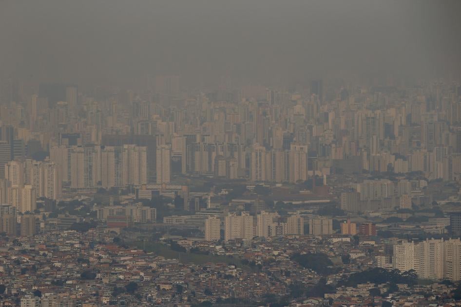 Dry climate and wildfires create a residual layer of thick pollutants that cover the city of São Paulo, Brazil on September 17, 2020.