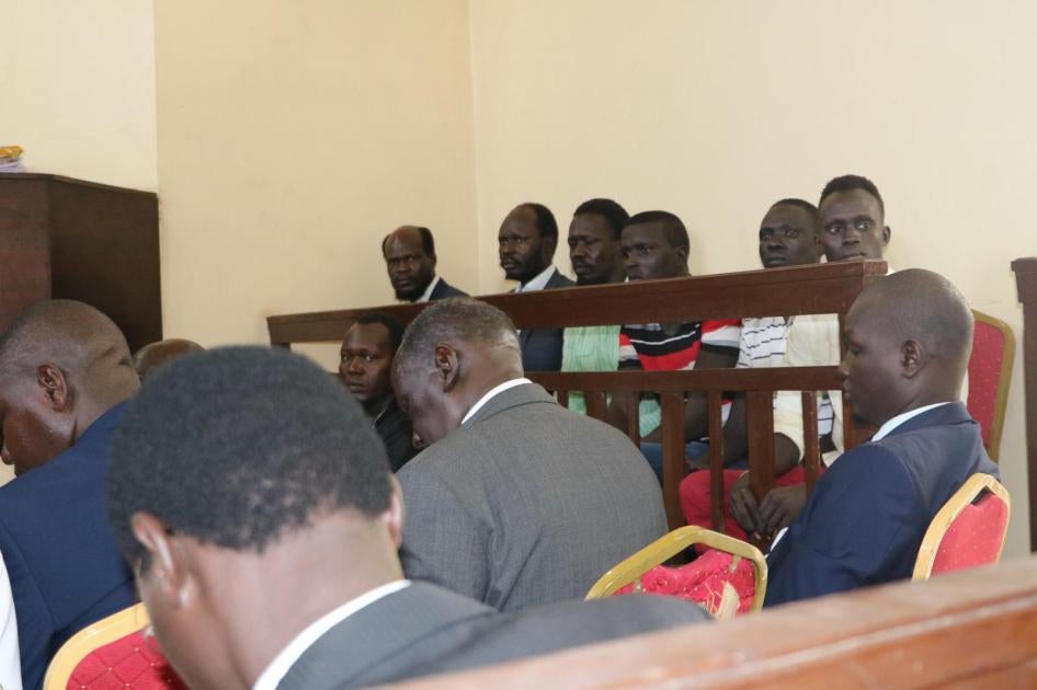 Accused detainees in court, Juba, South Sudan.