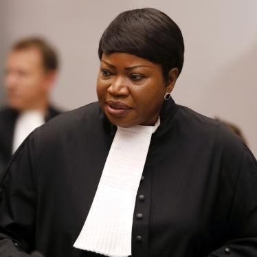 Prosecutor Fatou Bensouda in the courtroom of the International Criminal Court, The Hague, August 28, 2018. (c) 2018 Bas Czerwinski/Pool via AP