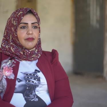 Doaa Qashlan speaks to Human Rights Watch during an interview in Gaza, November 18, 2020.