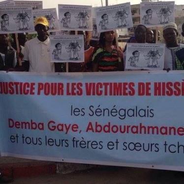 Rassemblement de soutien aux victimes du régime de l’ex-dictateur tchadien Hissène Habré, tenu à Dakar (Sénégal) en 2015.