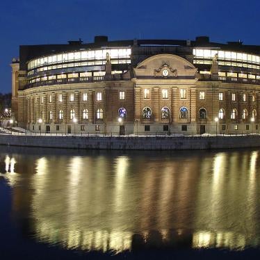 Vy över Sveriges parlament (riksdag) i Stockholm den 9 april 2006.