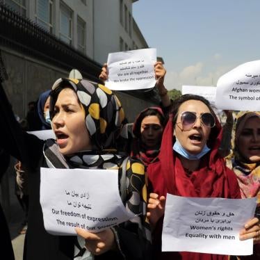 Women gather to demand their rights under Taliban rule during a protest in Kabul, Afghanistan on September 3, 2021.