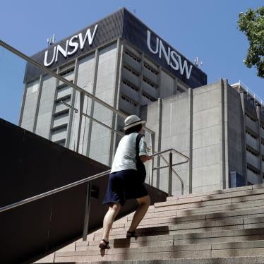 A student walks around the University of New South Wales campus in Sydney, Australia, December 1, 2020.