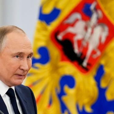 Russian President Vladimir Putin delivers a speech
