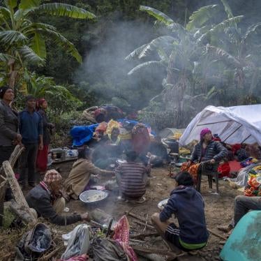 Earthquake survivors living under flimsy shelters in Rukum district, November 6, 2023. 