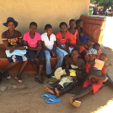 A group of child brides at Annandale farm, Shamva, Mashonaland Central Province after participating in a community meeting on ending child marriage.  