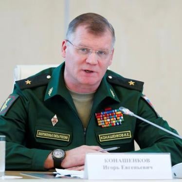 Spokesman for the Russian Defense Ministry, Major-General Igor Konashenkov, speaks during a news conference in Moscow, Russia, September 26, 2016.