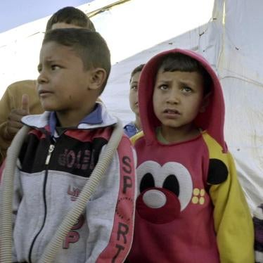 Syrian children in an informal refugee camp in the Bekaa Valley.