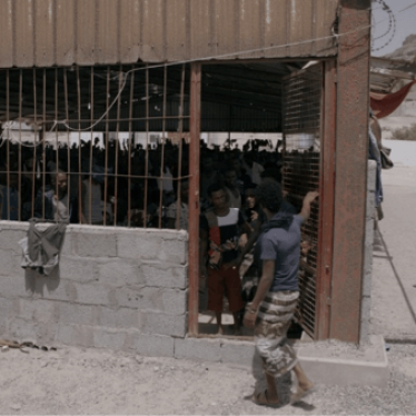 Buraika detention facility for migrants in Aden governorate, Yemen. © 2018 VICE News Tonight on HBO