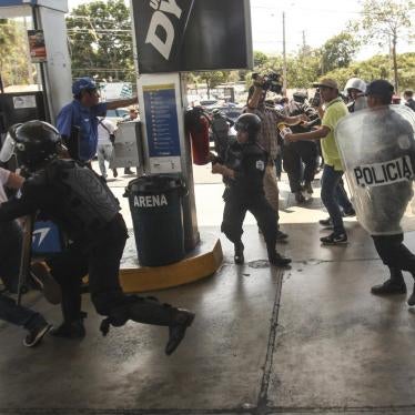 Police detain protesters during a demonstration against the government of President Daniel Ortega in Managua, Nicaragua, on March 16, 2019.