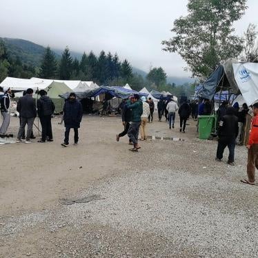 Migrants and asylum seekers in camp Vucjak where 2,500 people are now living in inhumane conditions without water, electricity, and medical care, Bihac, Bosnia and Herzegovina