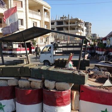 A checkpoint in the Syrian city of Daraa.