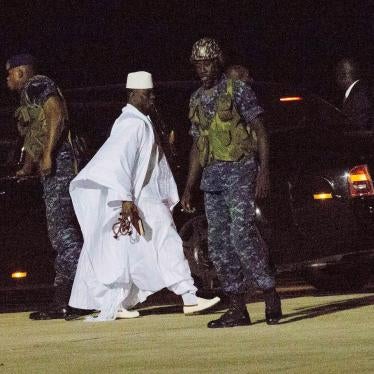 Former Gambia's leader Yahya Jammeh departs Banjul airport in Gambia. 