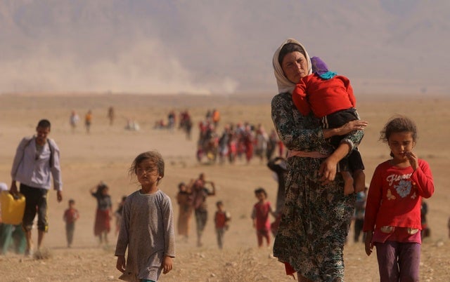 Iraq Yezidi refugees from Sinjar 2014