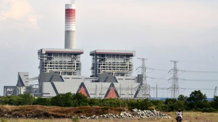 Chinese-built Java 7 coal-fired power plant in Serang, Banten, Indonesia, October 2020.