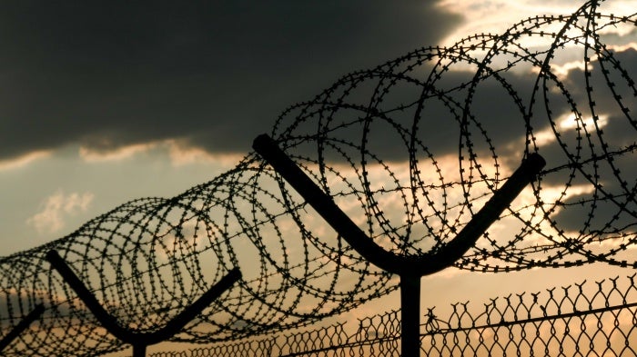  Barbed wire fence in Australia, February 10, 2023.