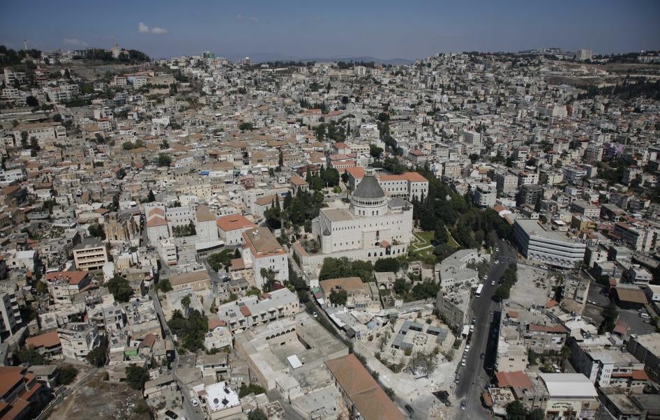 An aerial shot of Nazareth