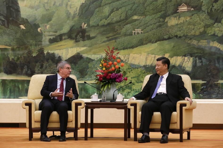 國際奧林匹克委員會主席巴赫（左）與中國國家主席習近平在北京人民大會堂會面，2019年1月31日。© 2019 美聯社照片／Andy Wong, Pool