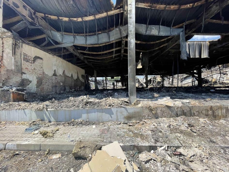 Kremenchuk shopping center after the attack. Photo taken on June 28, 2022.