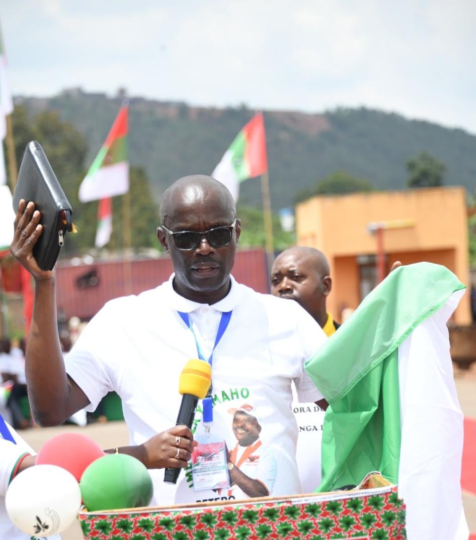Révérien Ndikuriyo on the day of his election as secretary general of Burundi's ruling party in Gitega on January 24, 2021.