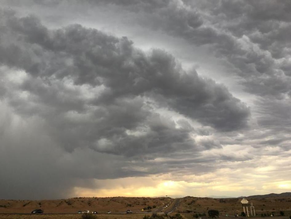 A storm forms over Intersate 40 near Albuquerque, New Mexico, U.S., July 29, 2016.