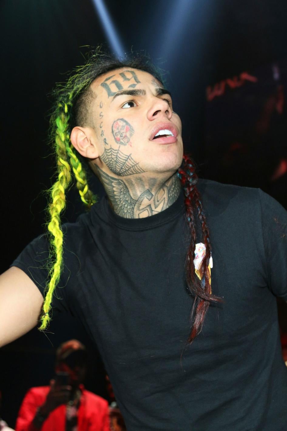 Daniel Hernandez, also known as the New York-based musician 6ix9ine performs at the Prudential Center in Newark, New Jersey, October 28, 2018.