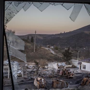 View from the window of the Martakert military hospital, which was struck by Azerbaijani rocket artillery on October 14, 2020.