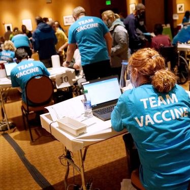 Allegheny Health Network employees run a Covid-19 vaccine clinic at PNC Park in Pittsburgh, Pennsylvania, February 6, 2021.