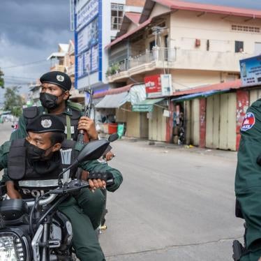 Military Police patrol in a Red Zone to ensure people abide by the lockdown measures. Phnom Penh remains in lockdown as Cambodia takes drastic measures to reduce the spread of its worst COVID-19 outbreak to date. 