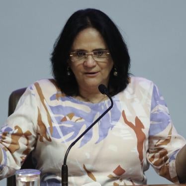 The Brazil Minister of Women, Family and Human Rights, Damares Alves, at an official event in Brasilia, on August 18, 2021.