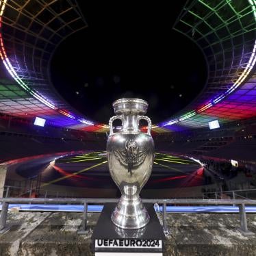 The winner's trophy of the 2024 European Football Championship (UEFA 2024).