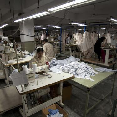 Workers at a textile factory