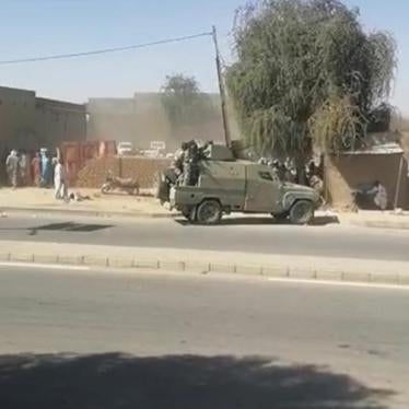 Screenshot from a January 25, 2022  video showing a military vehicle, in the city of Abéché, near the Tago Zagolocemetery where Chadian security forces indiscriminately opened fire against residents attending a burial ceremony. 