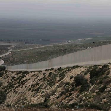 A picture of the cement wall separating Syria and Turkey near Haram in Northwest Syria on March 14, 2023.