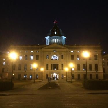 The South Dakota State Capitol building in Pierre, South Dakota, February 2016. 