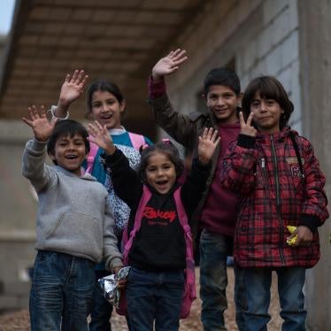 Syrian refugee children on their way to school in Mount Lebanon.