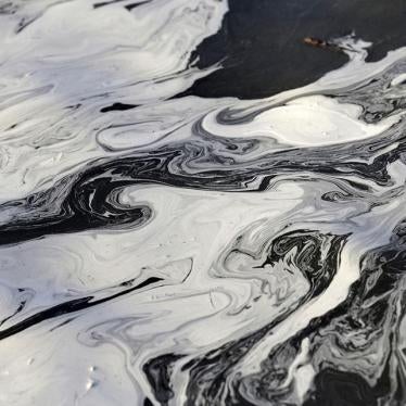 Coal ash swirls on the surface of the Dan River in Danville, Virginia